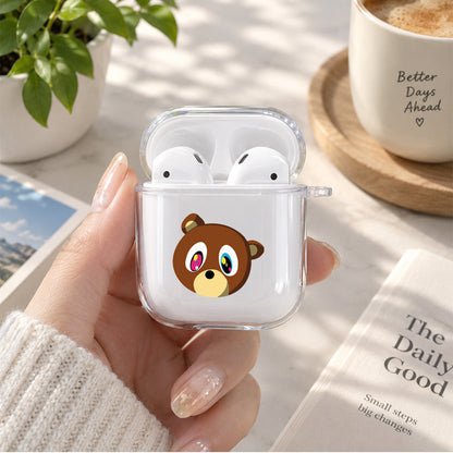 Kanye West Dropout Bear Protective Clear Case Cover For Apple Airpods | Soft Silicone AirPods 1 / 2 Case | Protective Cover