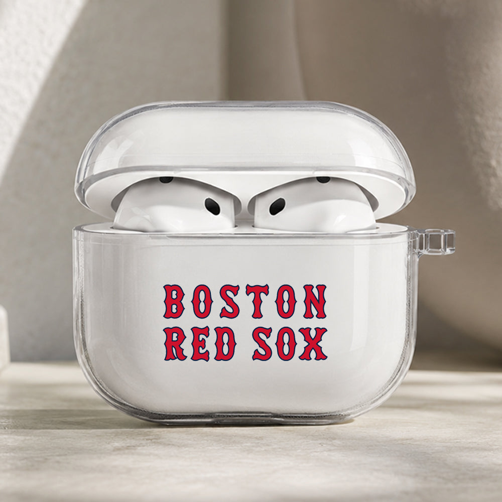 MLB Boston Red Sox Symbol Protective Apple AirPods Pro 3 Clear Case | Shockproof Cover