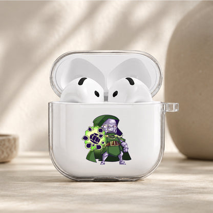 Doctor Doom Chibi Version Protective Apple Airpods 4 Clear Case - Durable Clear Protection