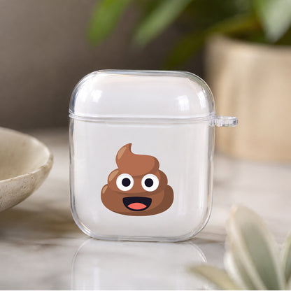 Pile of Poo Emoji Protective Clear Case Cover For Apple Airpods | Soft Silicone AirPods 1 / 2 Case | Protective Cover