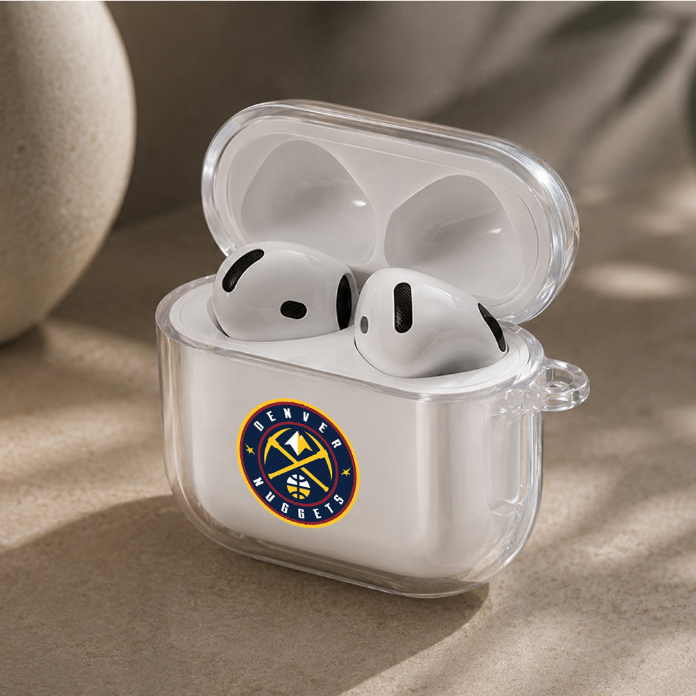 NBA Denver Nuggets Logo Protective Apple Airpods 4 Clear Case - Durable Clear Protection