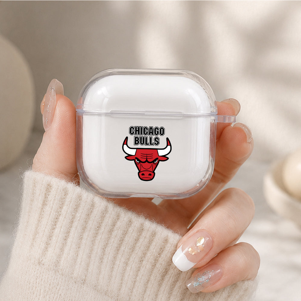 NBA Chicago Bulls Logo Protective Apple Airpods 4 Clear Case - Durable Clear Protection