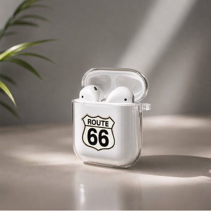 Route 66 The Mother Road Protective Clear Case Cover For Apple Airpods | Soft Silicone AirPods 1 / 2 Case | Protective Cover