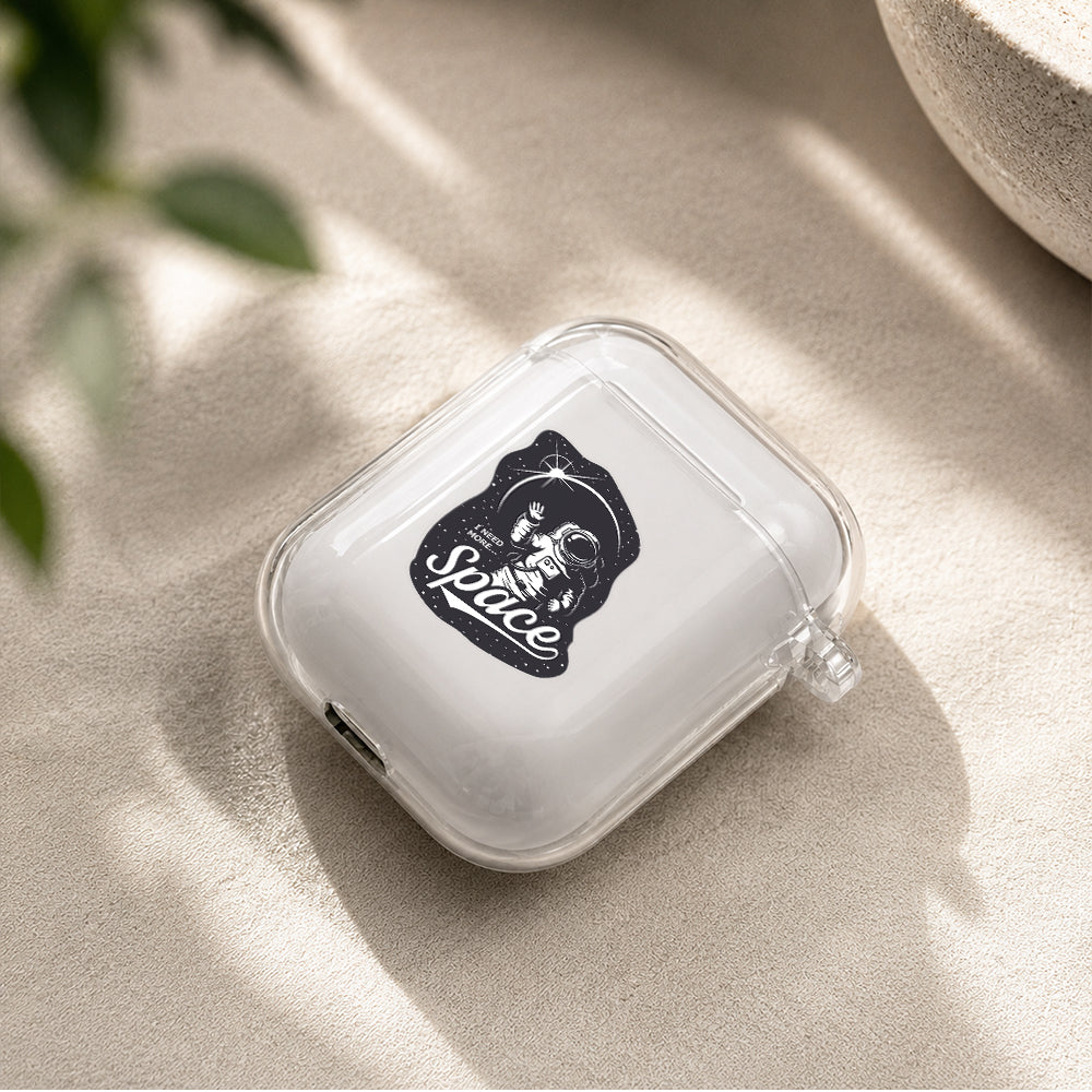 I Need More Space Protective Clear Case Cover For Apple Airpods | Soft Silicone AirPods 1 / 2 Case | Protective Cover