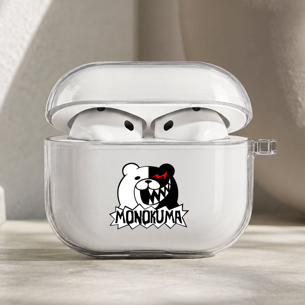 Monokuma in Danganronpa Protective Apple AirPods Pro 3 Clear Case | Shockproof Cover