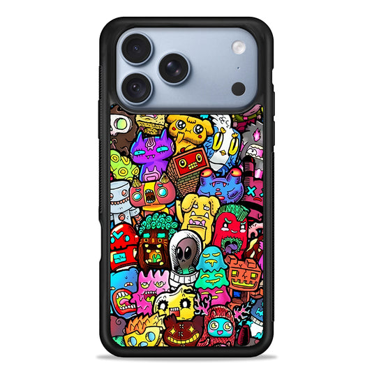 Doodle Cute Character iPhone 18 Pro Case - iPhone 18 Pro Silicone Case