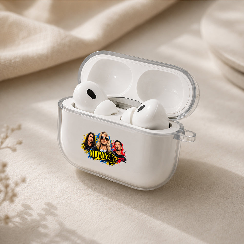 Kurt Cobain and Nirvana Protective Apple AirPods Pro 3 Clear Case | Shockproof Cover