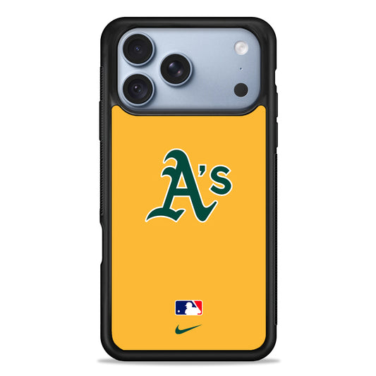 MLB Athletics Yellow Nike iPhone 18 Pro Case - iPhone 18 Pro Silicone Case