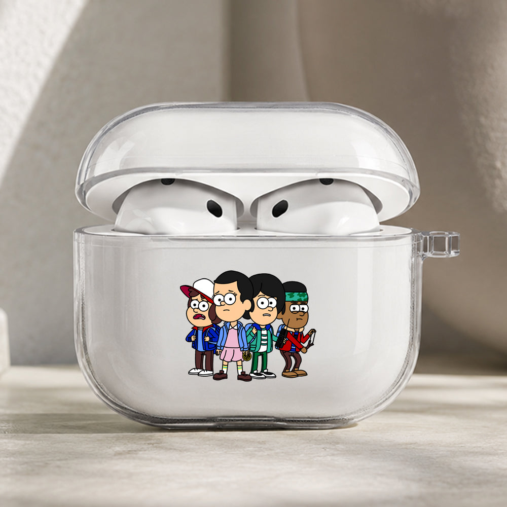 Stranger Things Hawkins Crew Protective Apple AirPods Pro 3 Clear Case | Shockproof Cover