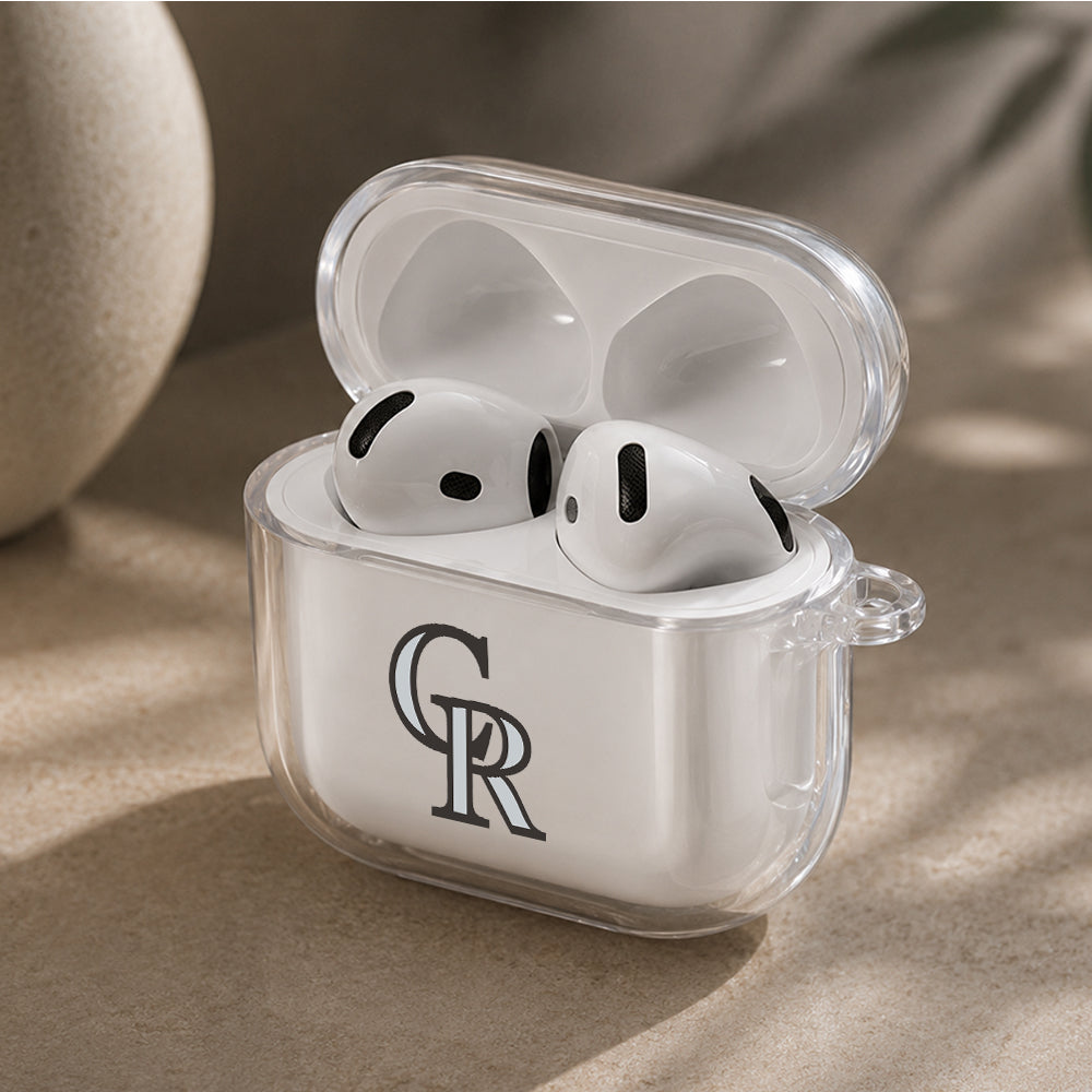 MLB Colorado Rockies Logo Protective Apple Airpods 4 Clear Case - Durable Clear Protection