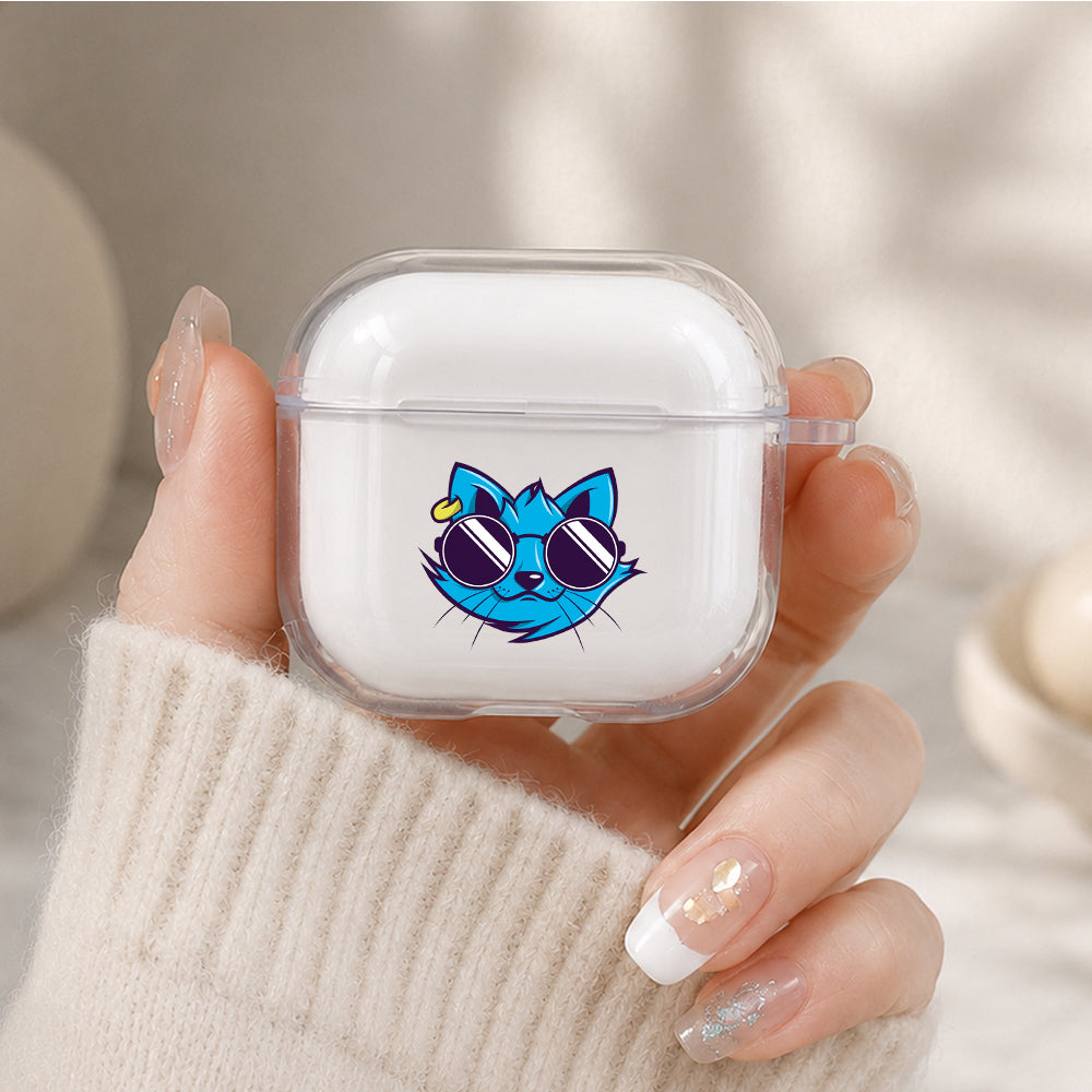 Blue Cat Head Protective Apple Airpods 4 Clear Case - Durable Clear Protection