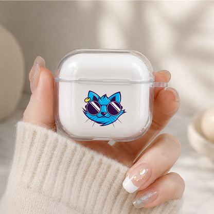 Blue Cat Head Protective Apple Airpods 4 Clear Case - Durable Clear Protection