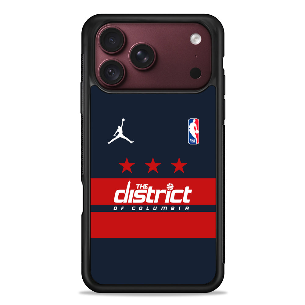 NBA Washington Wizards Navy Jordan iPhone 18 Pro Max Case – Slim Silicone Protective Cover