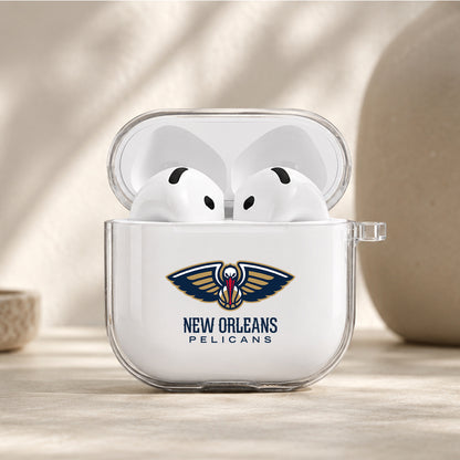 NBA New Orleans Pelicans Logo Protective Apple Airpods 4 Clear Case - Durable Clear Protection