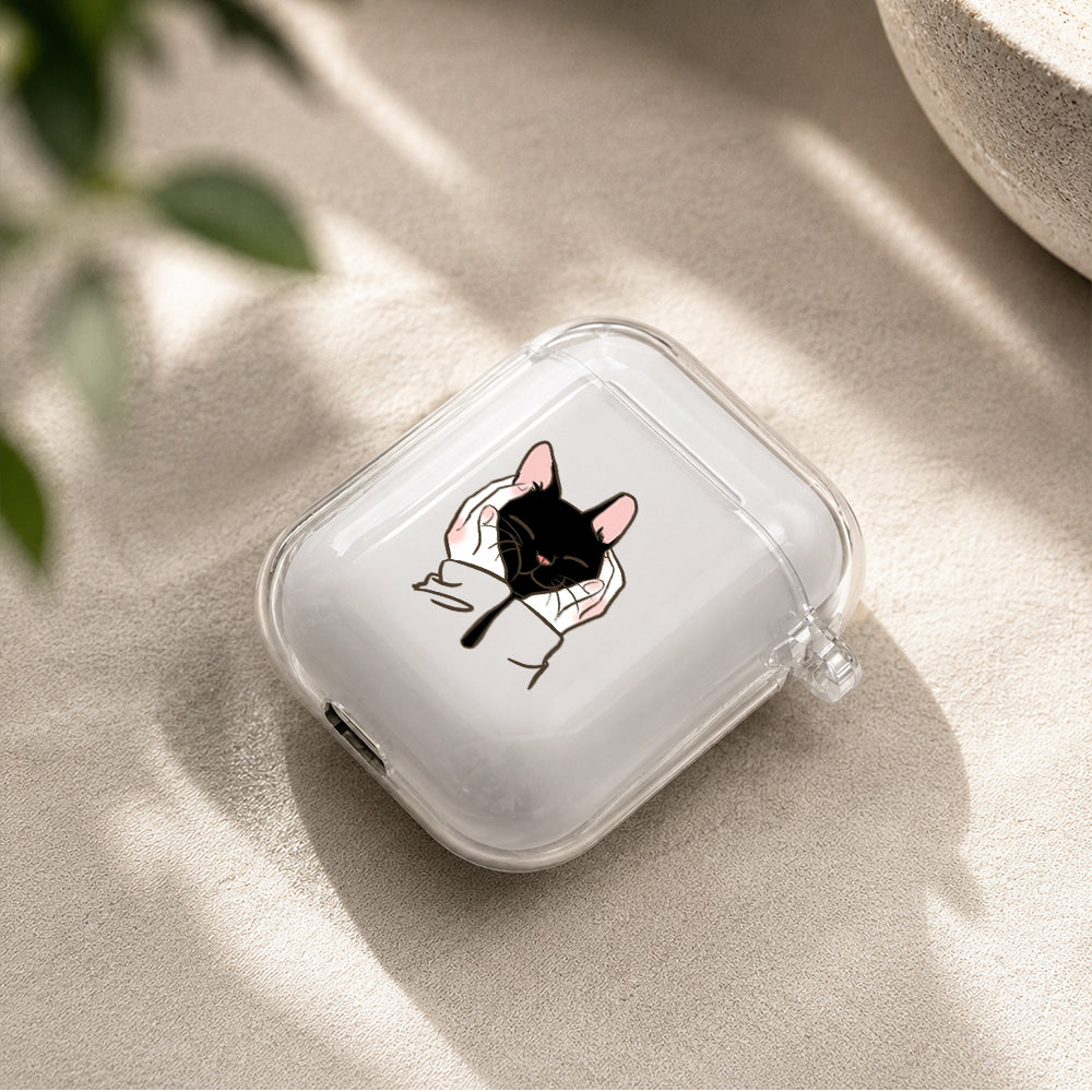 Cute Black Cat Protective Clear Case Cover For Apple Airpods | Soft Silicone AirPods 1 / 2 Case | Protective Cover