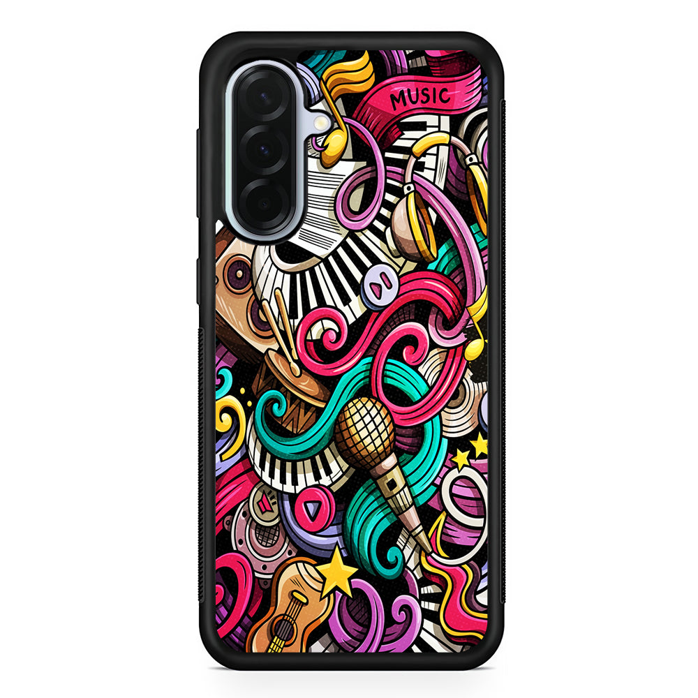 Music Doodle Art Samsung Galaxy A36 Case | Durable Samsung Galaxy A36 Protective Case