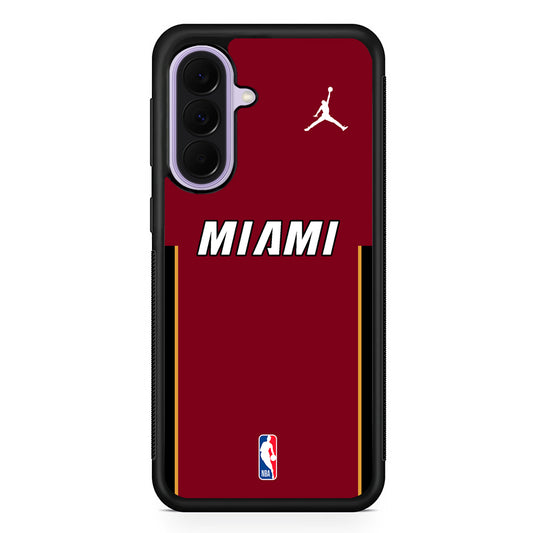 NBA Miami Heat Red Jordan Samsung Galaxy A37 Case | Samsung Galaxy A37 Rubber Protective Case