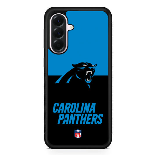 NFL Carolina Panthers Black Blue Samsung Galaxy A56 Case | Samsung Galaxy A56 Protective Rubber Case