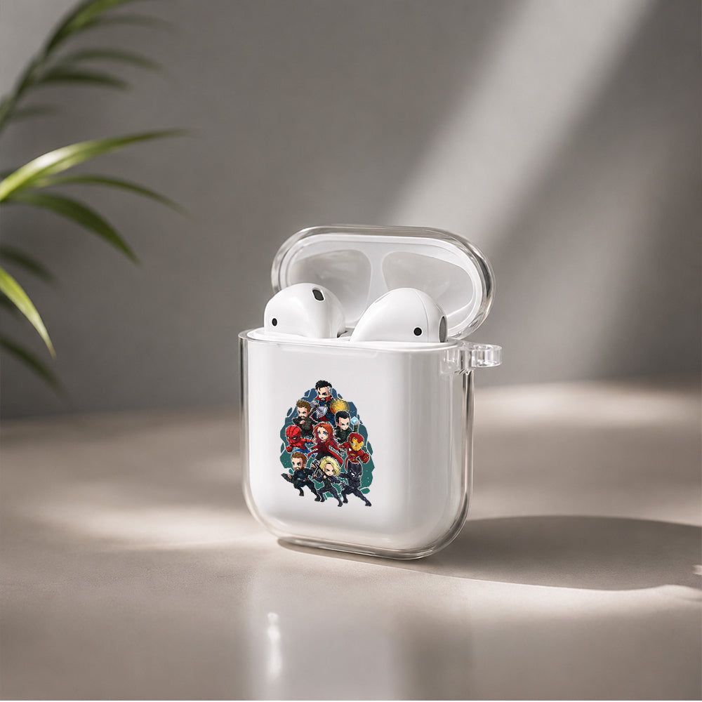 Avengers Team Cartoon Protective Clear Case Cover For Apple Airpods | Soft Silicone AirPods 1 / 2 Case | Protective Cover