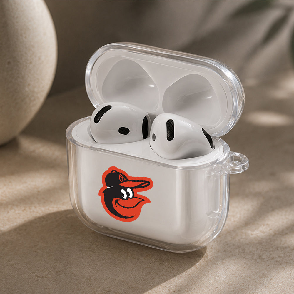 MLB Baltimore Orioles Logo Protective Apple Airpods 4 Clear Case - Durable Clear Protection