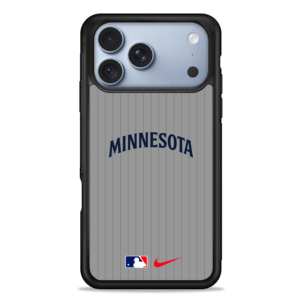 MLB Minnesota Twins Gray Nike iPhone 18 Pro Case - iPhone 18 Pro Silicone Case
