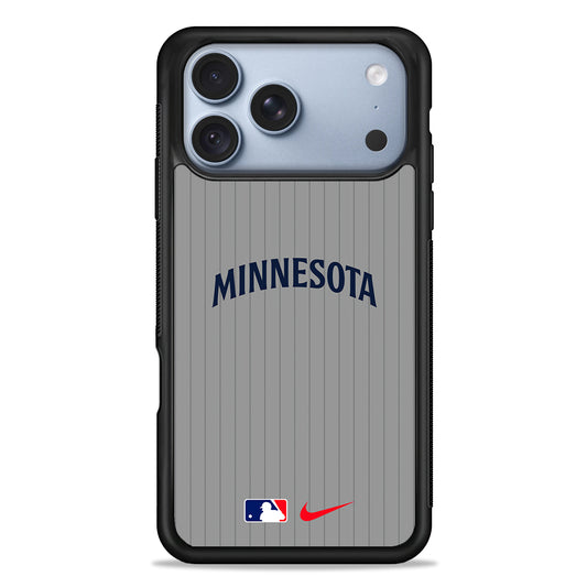 MLB Minnesota Twins Gray Nike iPhone 18 Pro Case - iPhone 18 Pro Silicone Case