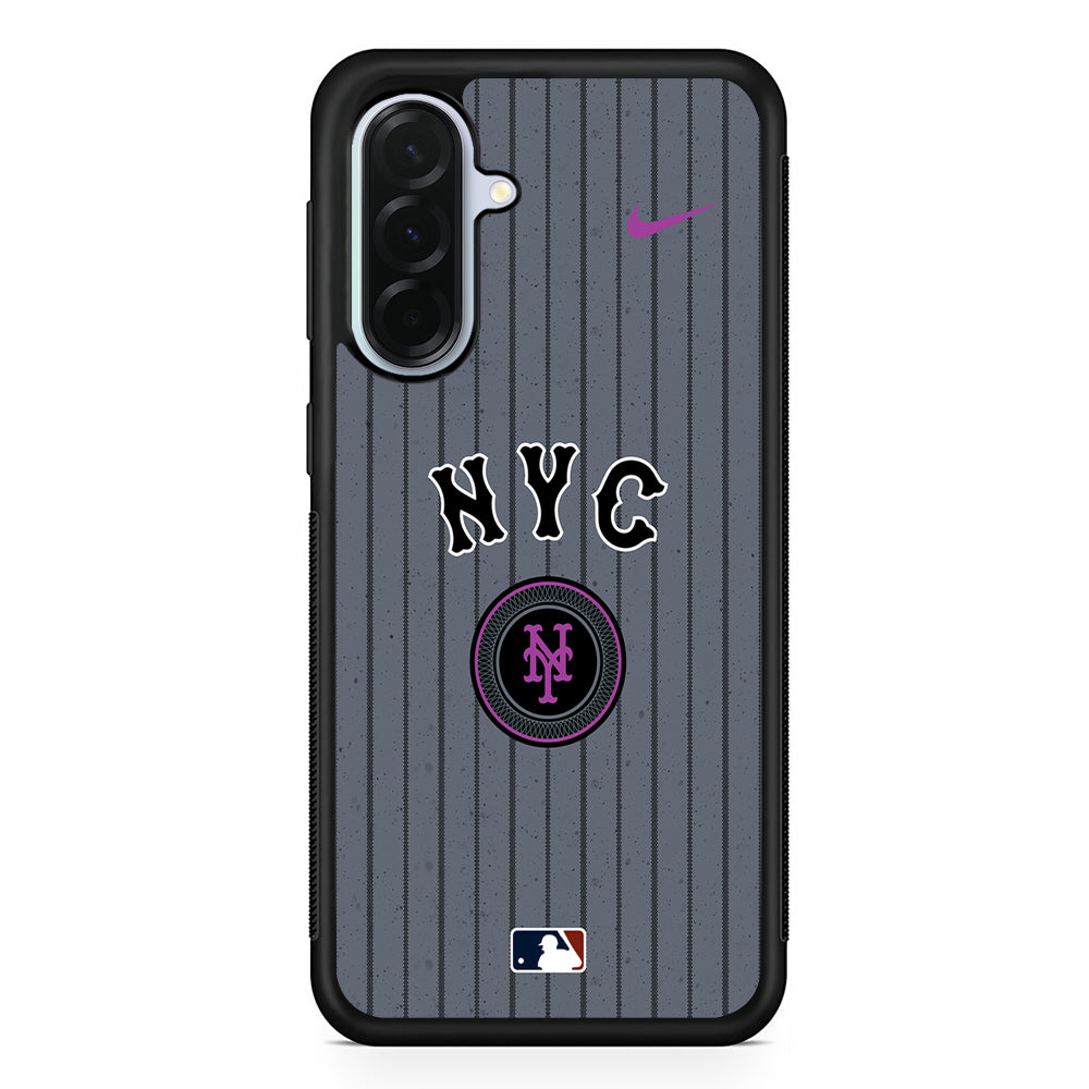 MLB New York Mets Gray Nike Samsung Galaxy A36 Case | Durable Samsung Galaxy A36 Protective Case