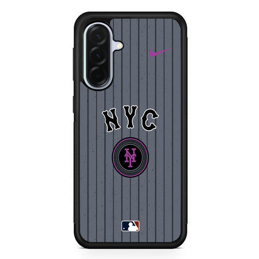 MLB New York Mets Gray Nike Samsung Galaxy A36 Case | Durable Samsung Galaxy A36 Protective Case