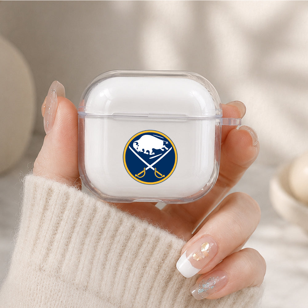 NHL Buffalo Sabres Logo Protective Apple Airpods 4 Clear Case - Durable Clear Protection