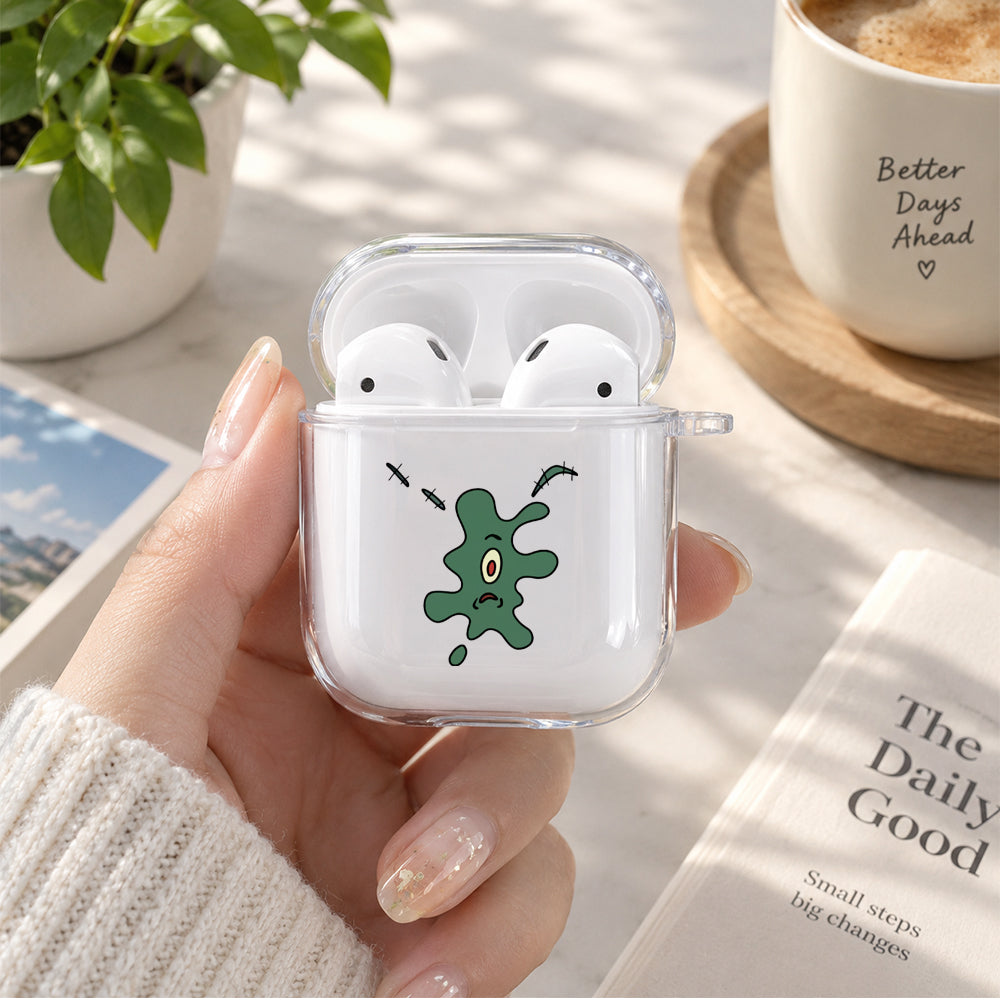 Flat Plankton Protective Clear Case Cover For Apple Airpods | Soft Silicone AirPods 1 / 2 Case | Protective Cover