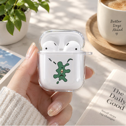 Flat Plankton Protective Clear Case Cover For Apple Airpods | Soft Silicone AirPods 1 / 2 Case | Protective Cover