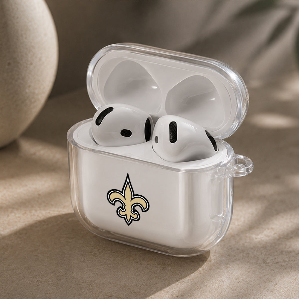 NFL New Orleans Saints Logo Protective Apple Airpods 4 Clear Case - Durable Clear Protection