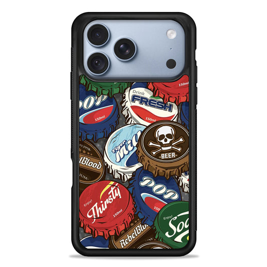 Bottle Cap Doodle iPhone 18 Pro Case - iPhone 18 Pro Silicone Case