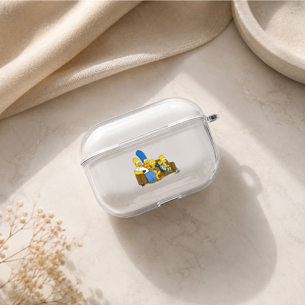 The Simpsons Iconic Couch Protective Apple AirPods Pro 3 Clear Case | Shockproof Cover