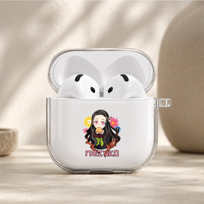 Nezuko Cute School Girl Protective Apple Airpods 4 Clear Case - Durable Clear Protection