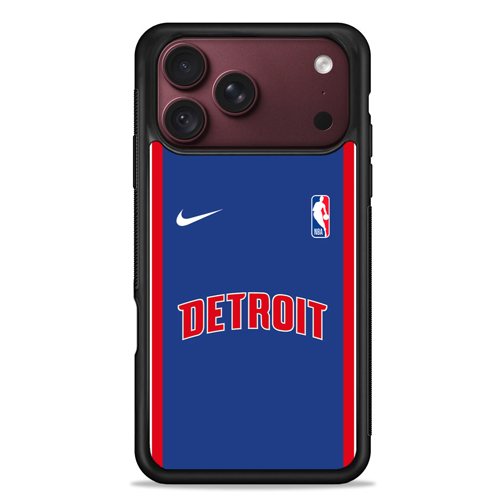 NBA Detroit Pistons Blue Nike iPhone 18 Pro Max Case – Slim Silicone Protective Cover