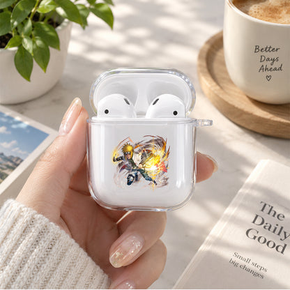Minato Yellow Blazing Protective Clear Case Cover For Apple Airpods | Soft Silicone AirPods 1 / 2 Case | Protective Cover