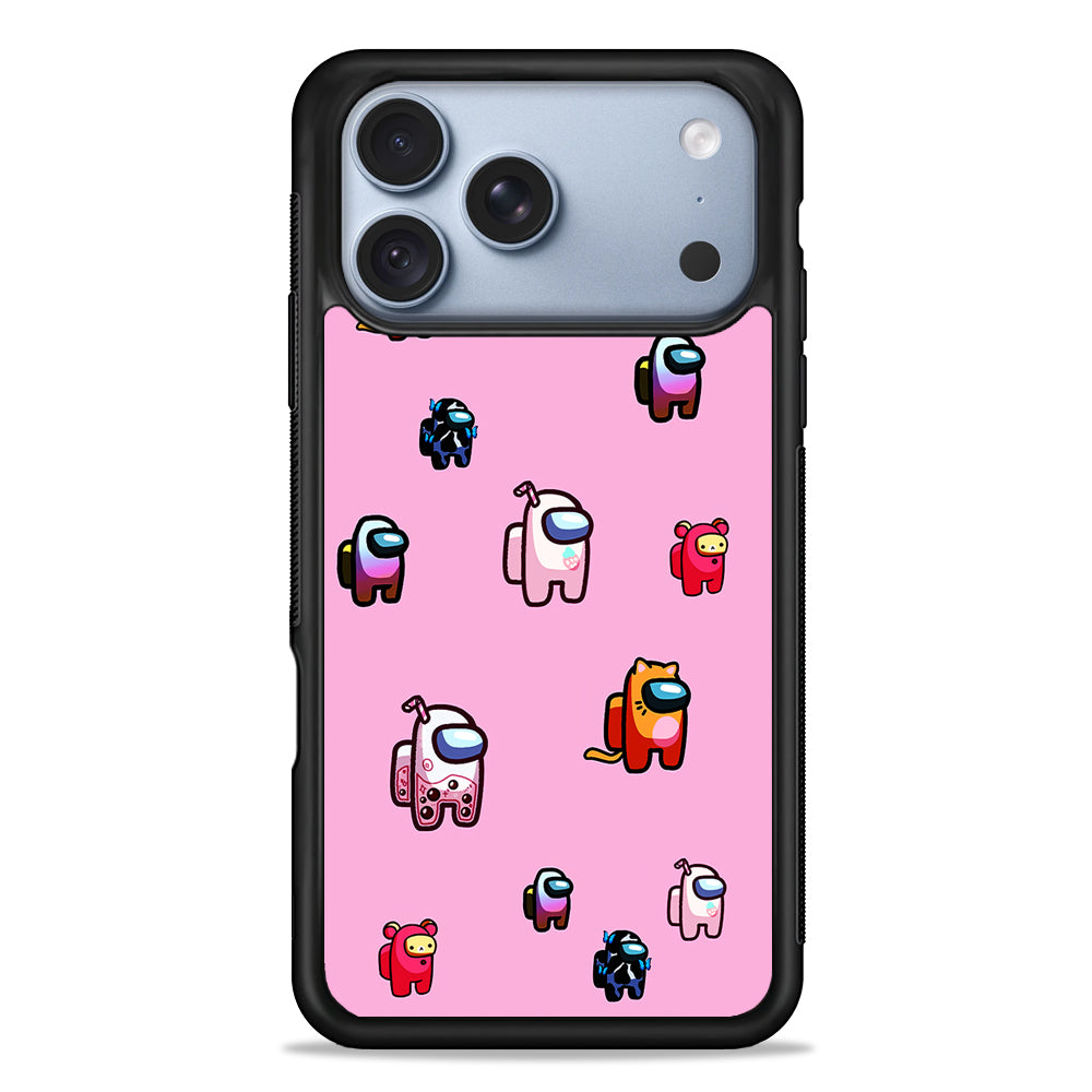 Among Us Cute Pink iPhone 18 Pro Case - iPhone 18 Pro Silicone Case