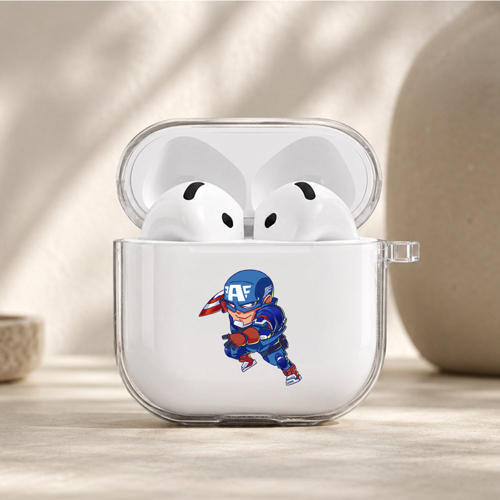 Captain America Avengers Chibi Protective Apple Airpods 4 Clear Case - Durable Clear Protection