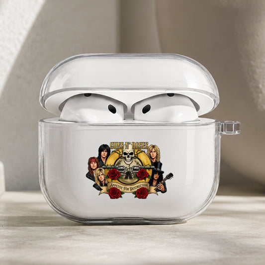 Guns N Roses Hard Rock Protective Apple AirPods Pro 3 Clear Case | Shockproof Cover