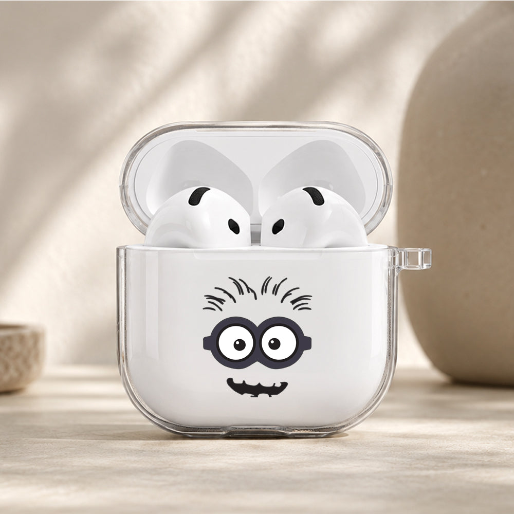 Minion Face Silhouette Protective Apple Airpods 4 Clear Case - Durable Clear Protection