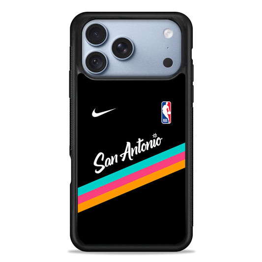 NBA San Antonio Spurs Black Nike iPhone 18 Pro Case - iPhone 18 Pro Silicone Case