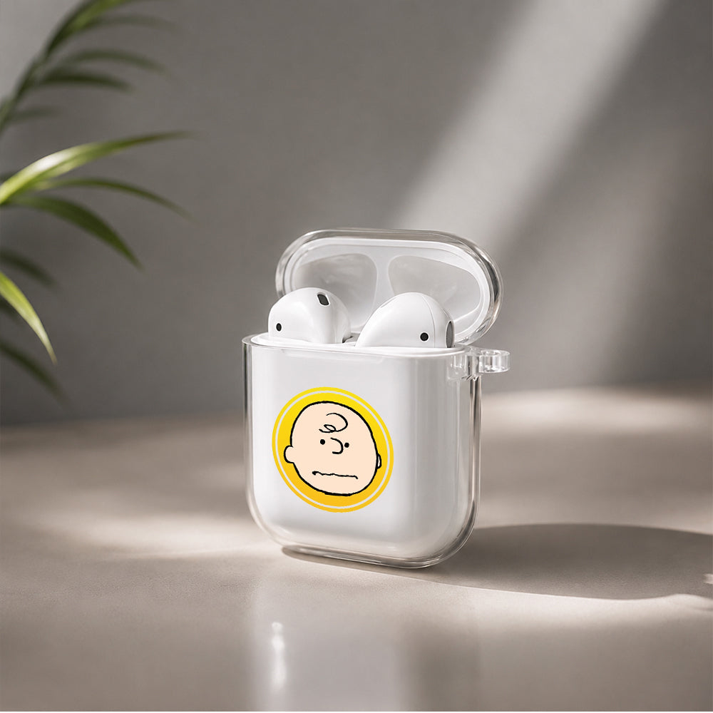 Charlie Brown on Frame Protective Clear Case Cover For Apple Airpods | Soft Silicone AirPods 1 / 2 Case | Protective Cover