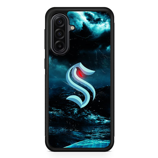 NHL Seattle Kraken Storm Samsung Galaxy A17 Case | Durable Rubber Samsung Galaxy A17 Phone Case