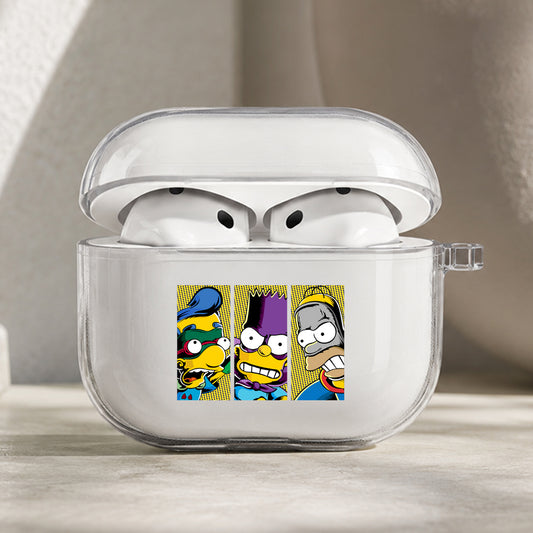 Simpson Superhero Cosplay Protective Apple AirPods Pro 3 Clear Case | Shockproof Cover