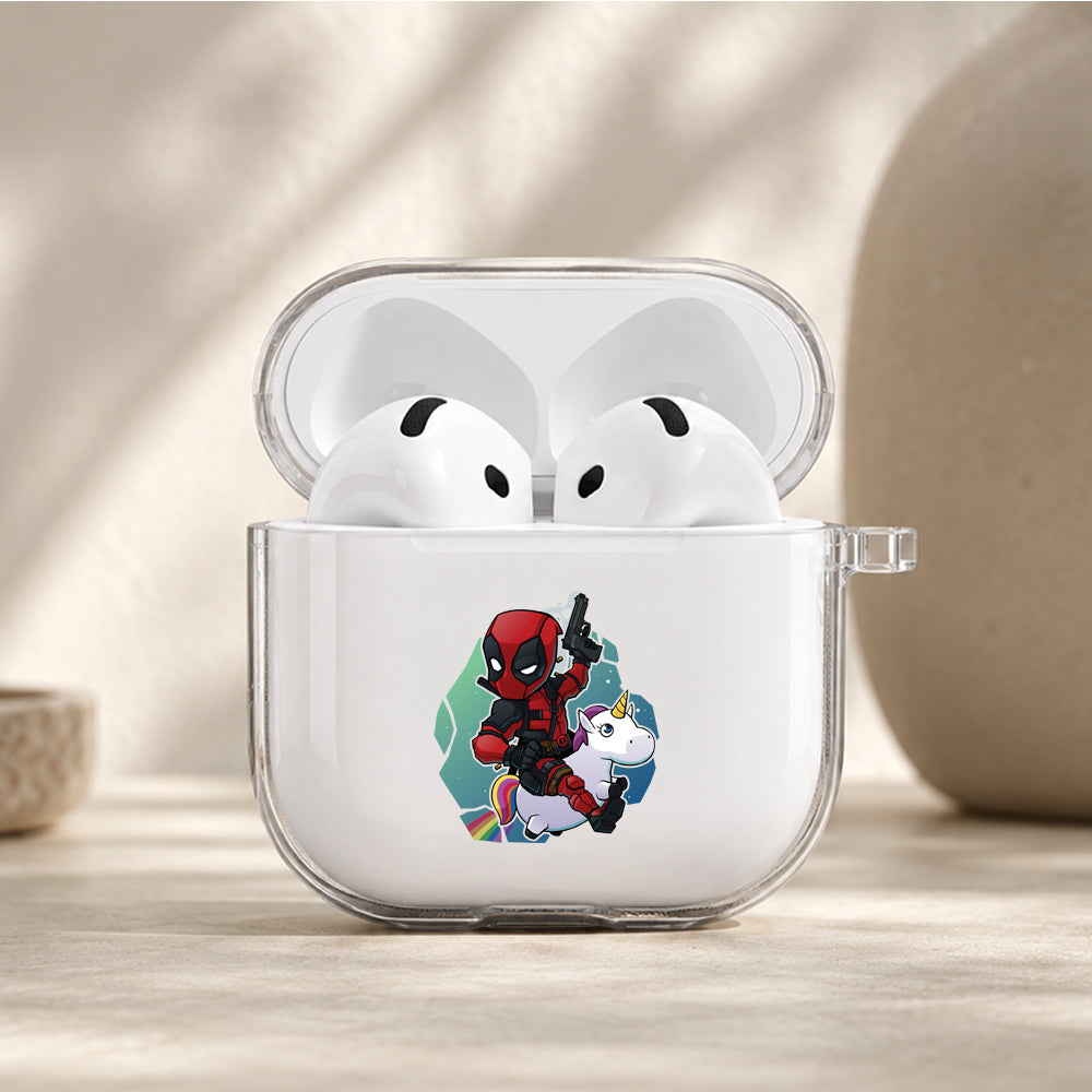 Deadpool Chibi Version Protective Apple Airpods 4 Clear Case - Durable Clear Protection