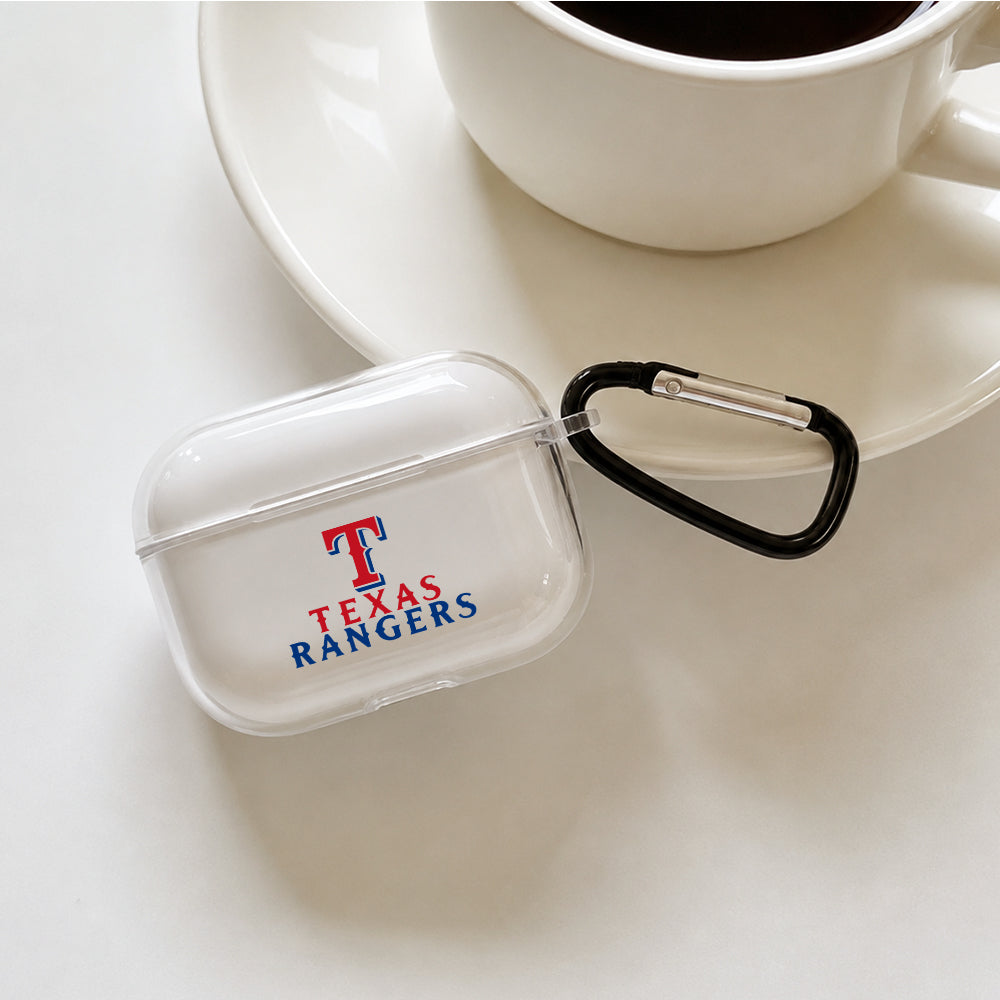 MLB Texas Rangers Symbol Protective Apple AirPods Pro 3 Clear Case | Shockproof Cover