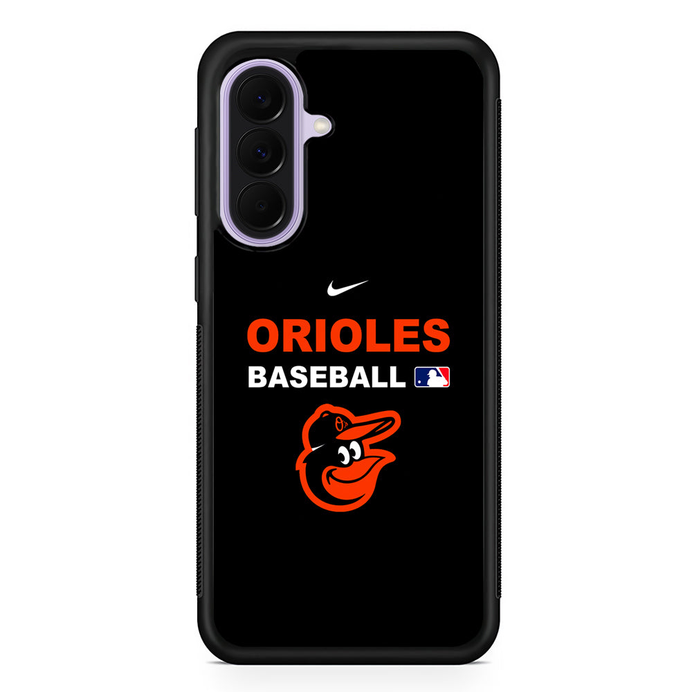 MLB Baltimore Orioles Black Nike Samsung Galaxy A37 Case | Samsung Galaxy A37 Rubber Protective Case