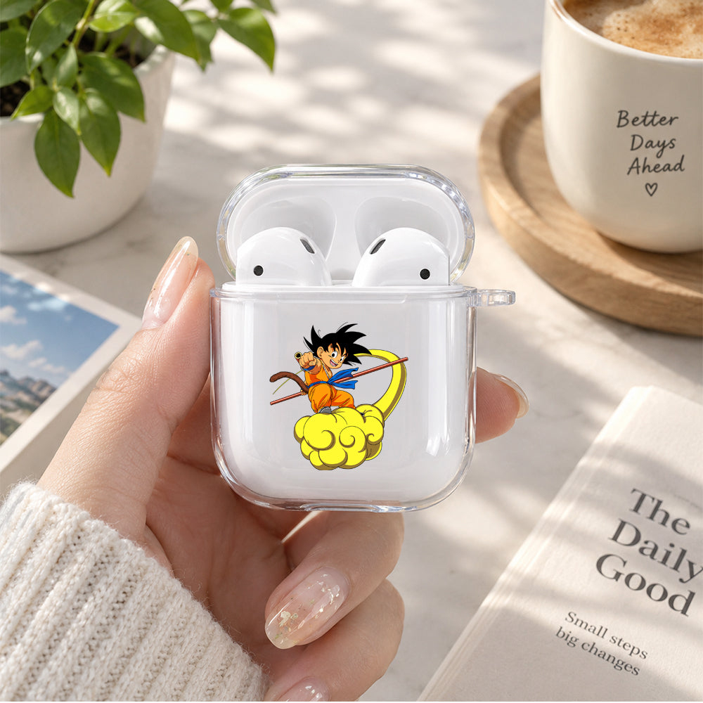 Dragon Ball Goku on Nimbus Cloud Protective Clear Case Cover For Apple Airpods | Soft Silicone AirPods 1 / 2 Case | Protective Cover