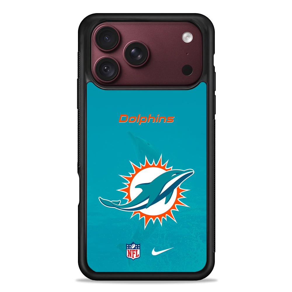 NFL Miami Dolphins Nike Logo iPhone 18 Pro Max Case – Slim Silicone Protective Cover
